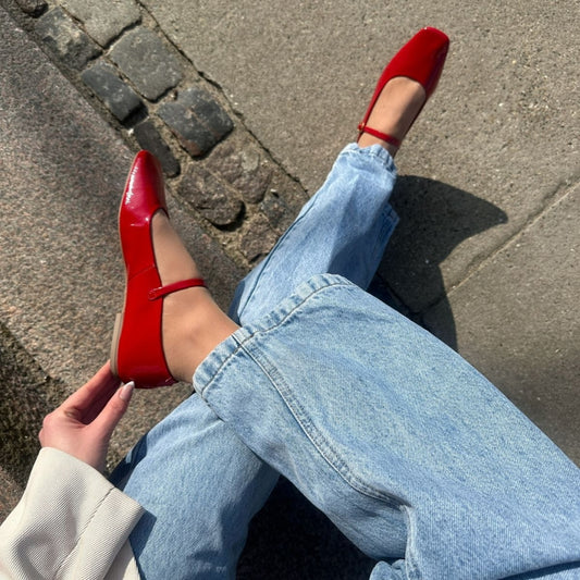 COPENHAGEN SHOES ALL FOR LOVE-PATENT Ballerinas 0016 RED