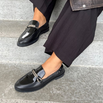 COPENHAGEN SHOES LOVE AND WALK - PATENT Loafer 038 Black patent