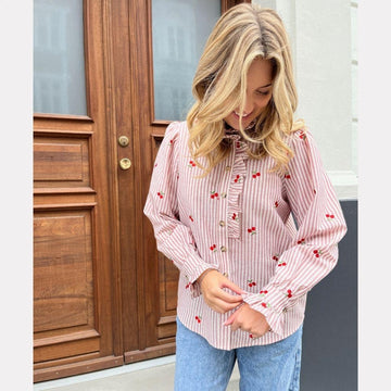 STORIES FROM THE ATELIER by COPENHAGENSHOES WINTER GARDEN SHIRT 0011 OFF WHITE/RED