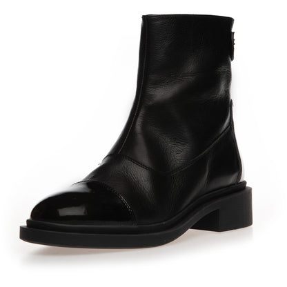 COPENHAGEN SHOES AS YOU SEE - PATENT TOE Stiefel 00010 BLACK W/PATENT TOE