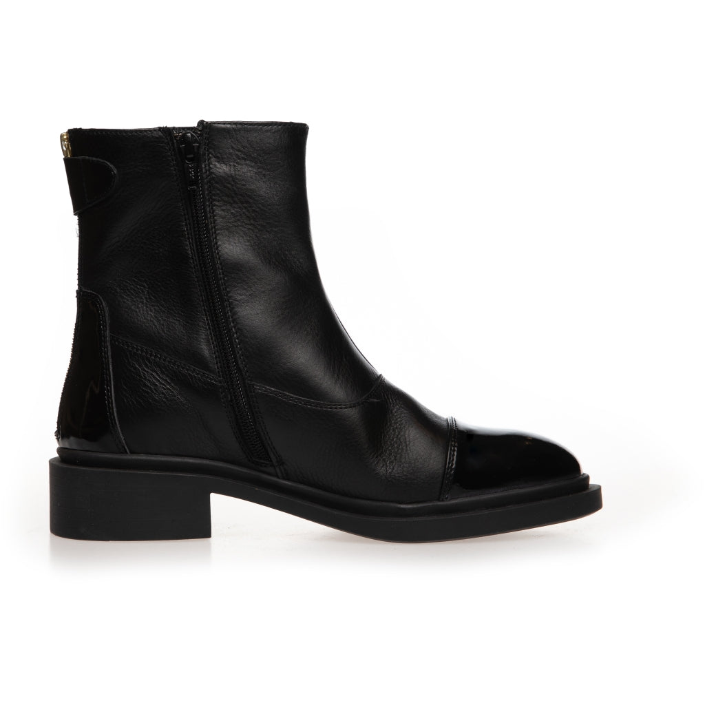 COPENHAGEN SHOES AS YOU SEE - PATENT TOE Stiefel 00010 BLACK W/PATENT TOE