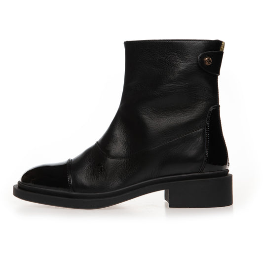COPENHAGEN SHOES AS YOU SEE - PATENT TOE Stiefel 00010 BLACK W/PATENT TOE
