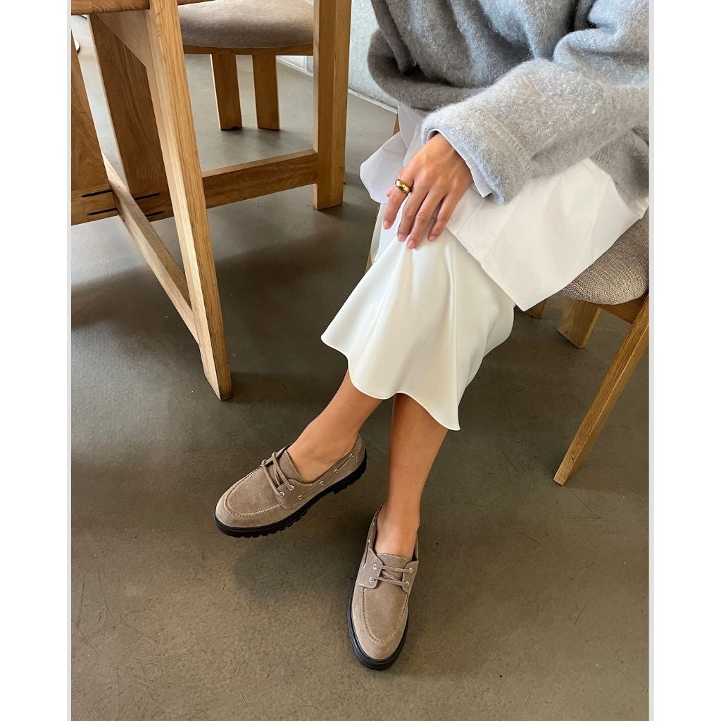 COPENHAGEN SHOES BE PREPARED Boat Shoe 00090 DARK BEIGE