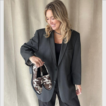 COPENHAGEN SHOES CELINA Loafer 0109 WHITE/BROWN