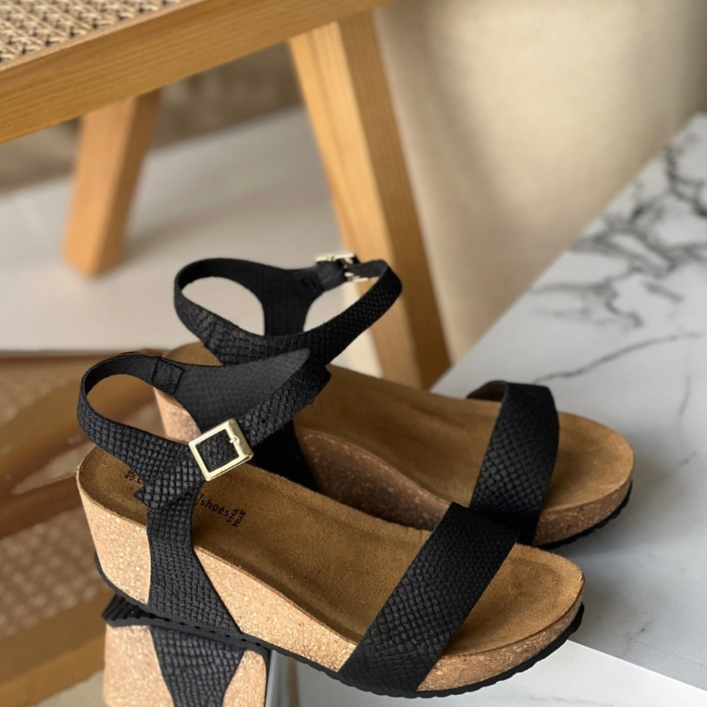 COPENHAGEN SHOES CINDY 20 SN Keilsandalen 099 BLACK