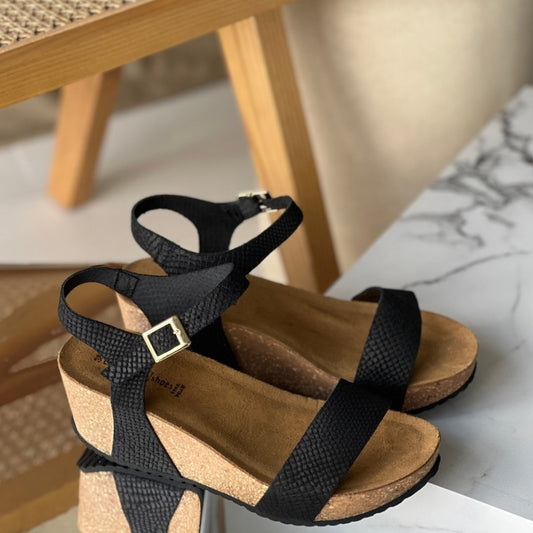 COPENHAGEN SHOES CINDY 20 SN Keilsandalen 099 BLACK