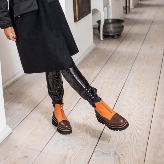 COPENHAGEN SHOES COSY CHUNKY - Copenhagenshoes by Josefine Valentin Stiefel 2202 BROWN/ORANGE