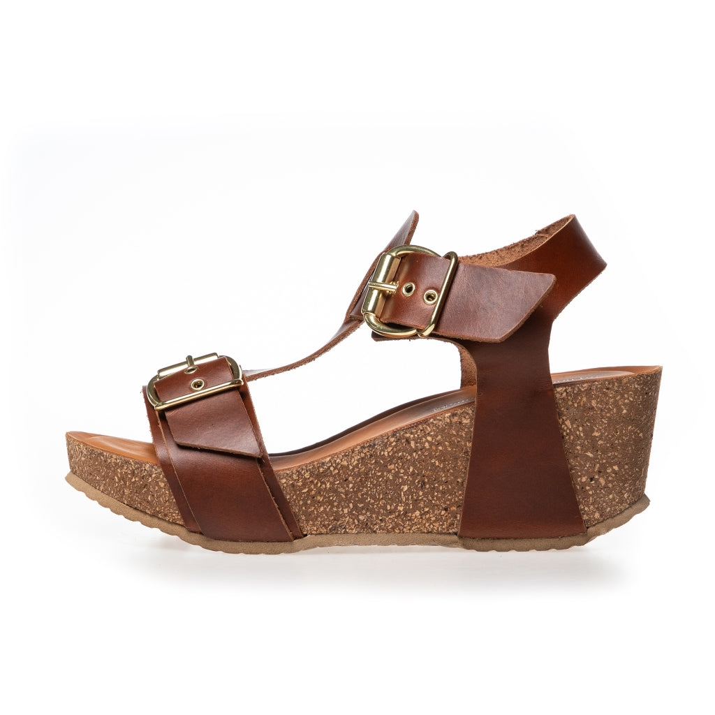 COPENHAGEN SHOES DANCE AND SMILE Keilsandalen 0241 COGNAC
