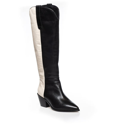 COPENHAGEN SHOES DIVIDED MULTI Long boot 0094 BLACK/OFF WHITE