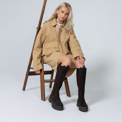 COPENHAGEN SHOES FOLLOW ME AND MORE S. Long boot 004 Dark brown