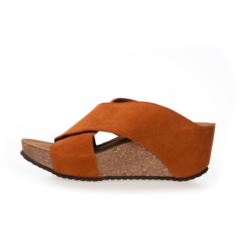 COPENHAGEN SHOES FRANCES 23 Suede Keilsandalen 00065 ORANGE (ARANCIO 400)