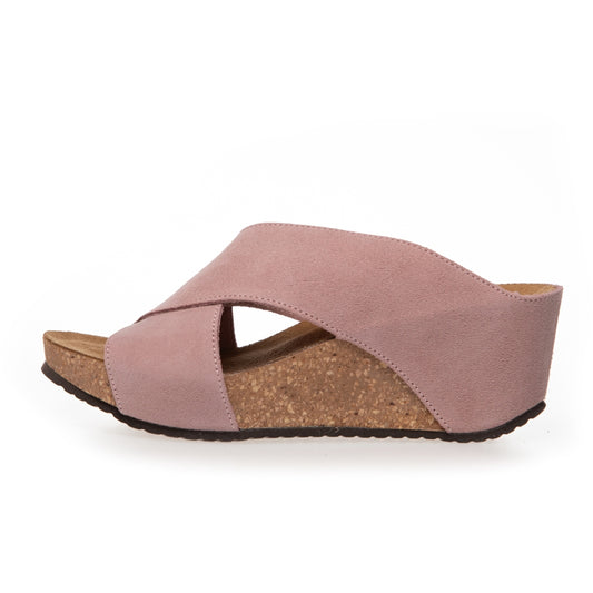 COPENHAGEN SHOES FRANCES 23 Suede Keilsandalen 00070 ROSE (ANTICO 622)