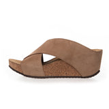 COPENHAGEN SHOES FRANCES 23 Suede Sandal wedge 00075 DARK BEIGE (BEIGE 132BIS)