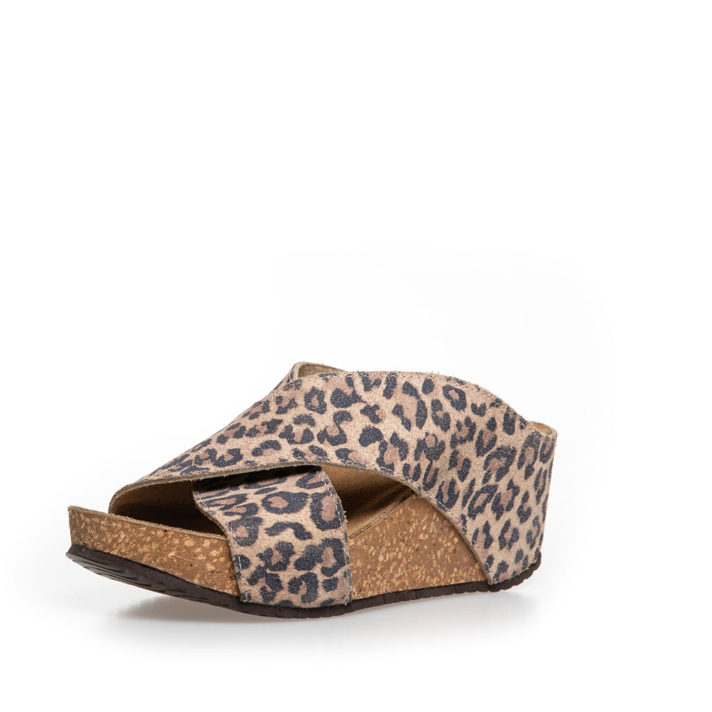 COPENHAGEN SHOES FRANCES LEOPARD 23 Keilsandalen 048 Brown leopard