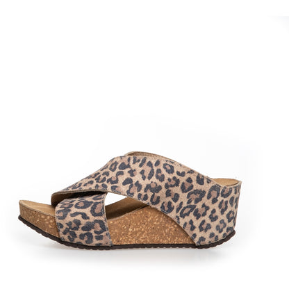 COPENHAGEN SHOES FRANCES LEOPARD 23 Keilsandalen 048 Brown leopard
