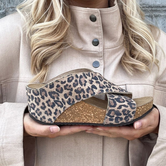 COPENHAGEN SHOES FRANCES LEOPARD 23 Keilsandalen 048 Brown leopard
