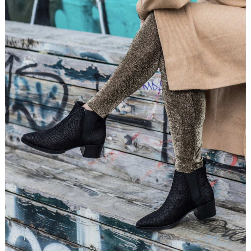 COPENHAGEN SHOES HOLY SUEDE CROCCO Stiefel 103 Black croco