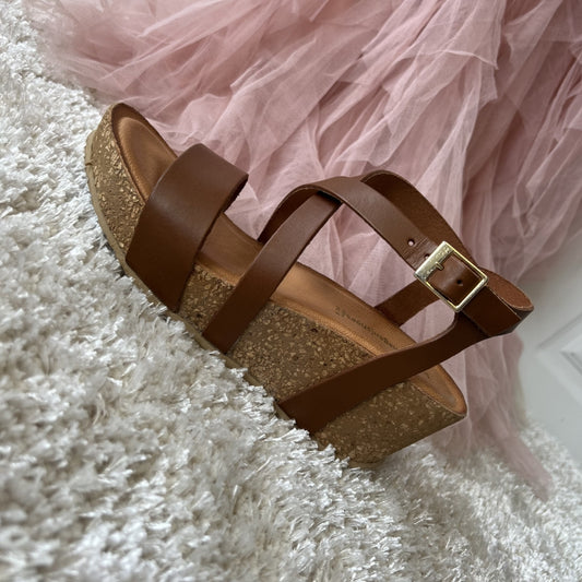 COPENHAGEN SHOES LAURA 22 Keilsandalen 0241 COGNAC