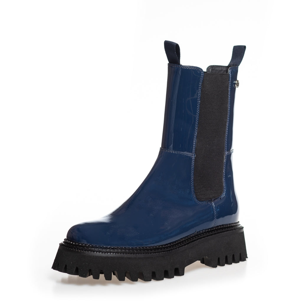 COPENHAGEN SHOES LEMON PATENT Stiefel 00039 DARK BLUE PATENT