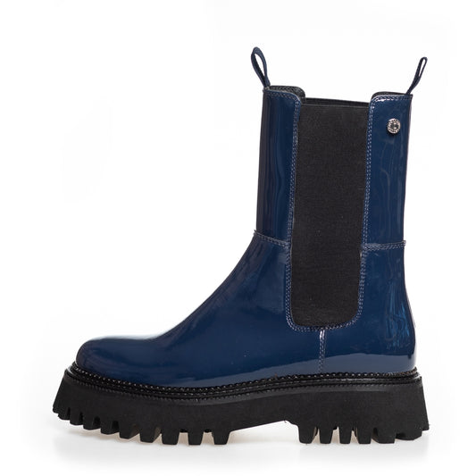 COPENHAGEN SHOES LEMON PATENT Stiefel 00039 DARK BLUE PATENT