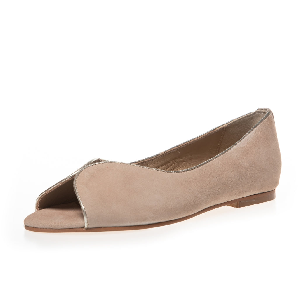 COPENHAGEN SHOES LIKE A MELODY-SUEDE Ballerinas 0004 BEIGE/GOLD