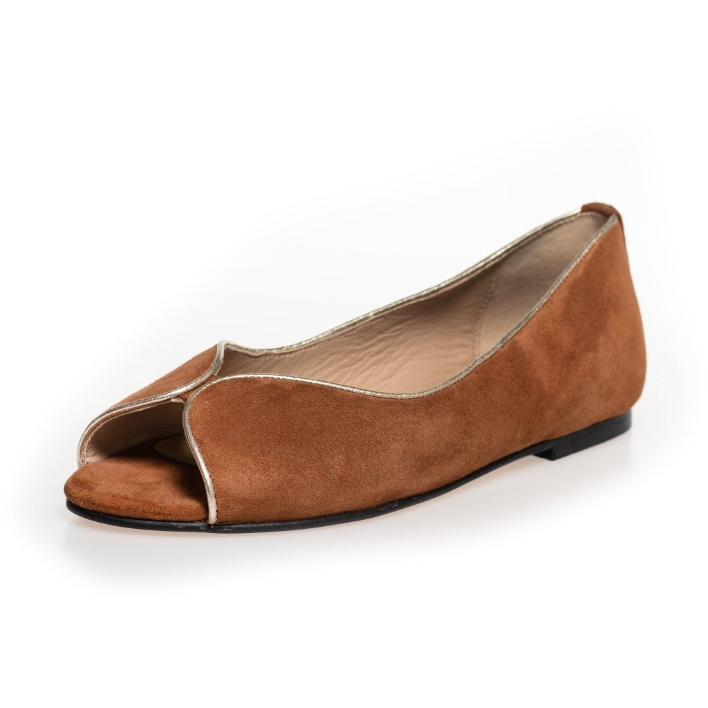 COPENHAGEN SHOES LIKE A MELODY-SUEDE Ballerinas 0241 COGNAC