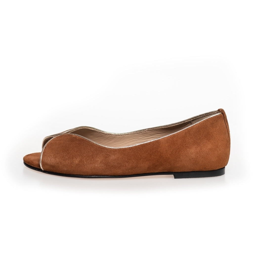 COPENHAGEN SHOES LIKE A MELODY-SUEDE Ballerinas 0241 COGNAC
