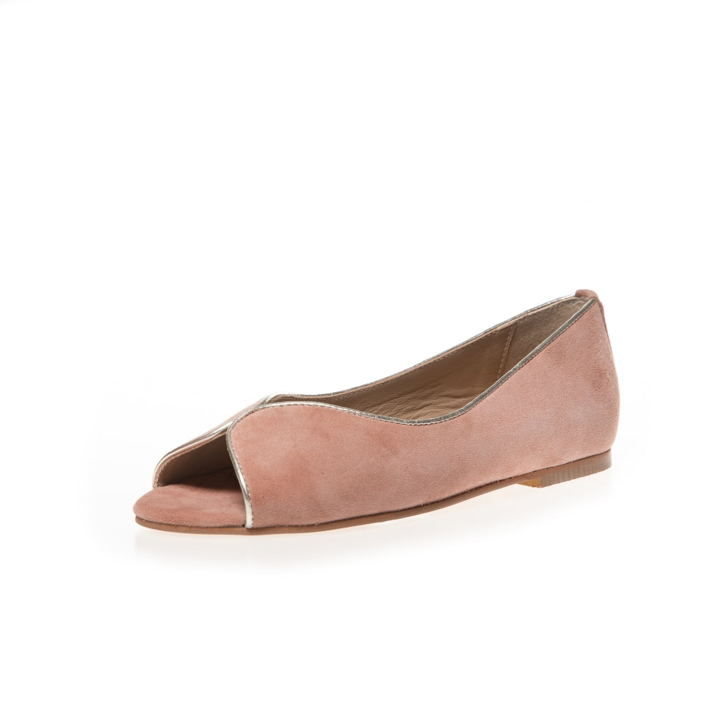 COPENHAGEN SHOES LIKE A MELODY-SUEDE Ballerinas 0303 PAPAYA/GOLD