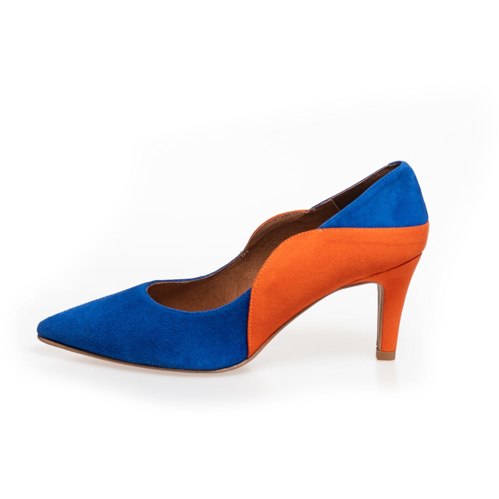 COPENHAGEN SHOES LOVE AND JOY Stilettos 1203 ELECTRIC BLUE / ORANGE