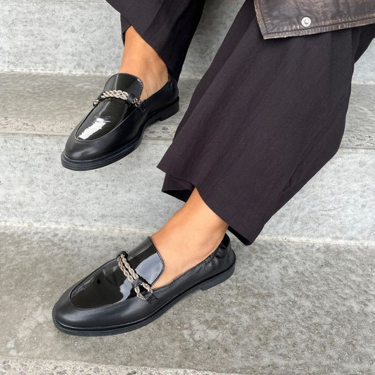 COPENHAGEN SHOES LOVE AND WALK - PATENT Loafer 038 Black patent