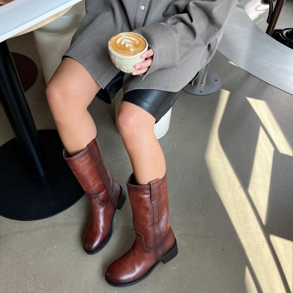 COPENHAGEN SHOES MY GOOD VIBES DK BROWN Long boot 00091 DARK BROWN (DOE)