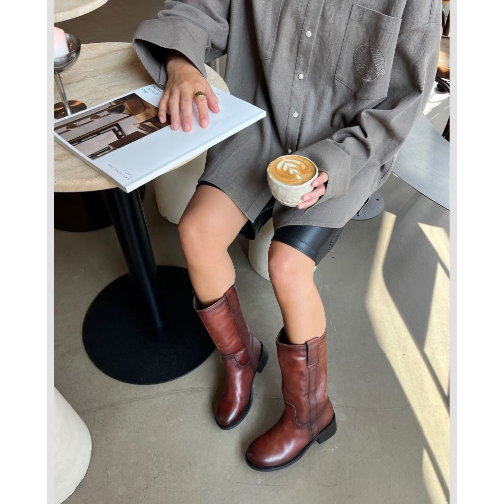 COPENHAGEN SHOES MY GOOD VIBES DK BROWN Long boot 00091 DARK BROWN (DOE)