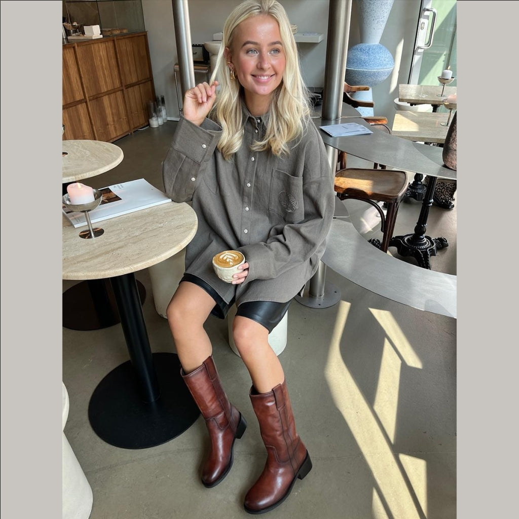 COPENHAGEN SHOES MY GOOD VIBES DK BROWN Long boot 00091 DARK BROWN (DOE)