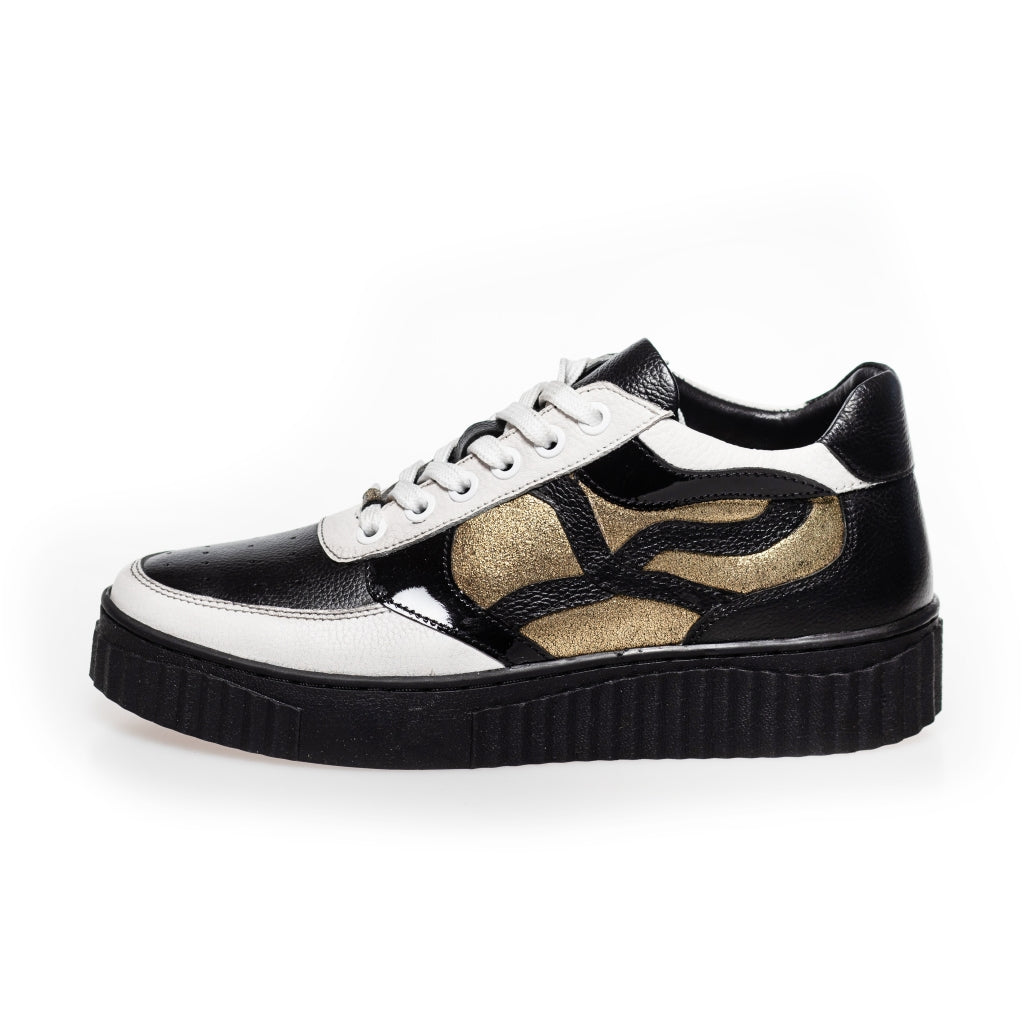 COPENHAGEN SHOES MY PRIVATE SNEAKS Sneakers 227 BLACK/WHITE/GOLD