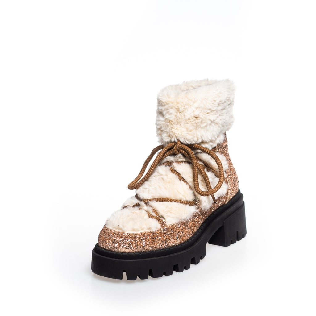 COPENHAGEN SHOES MY WINTER BOOTS - GLITTER Stiefel 0053 BRONZE/OFFWHITE