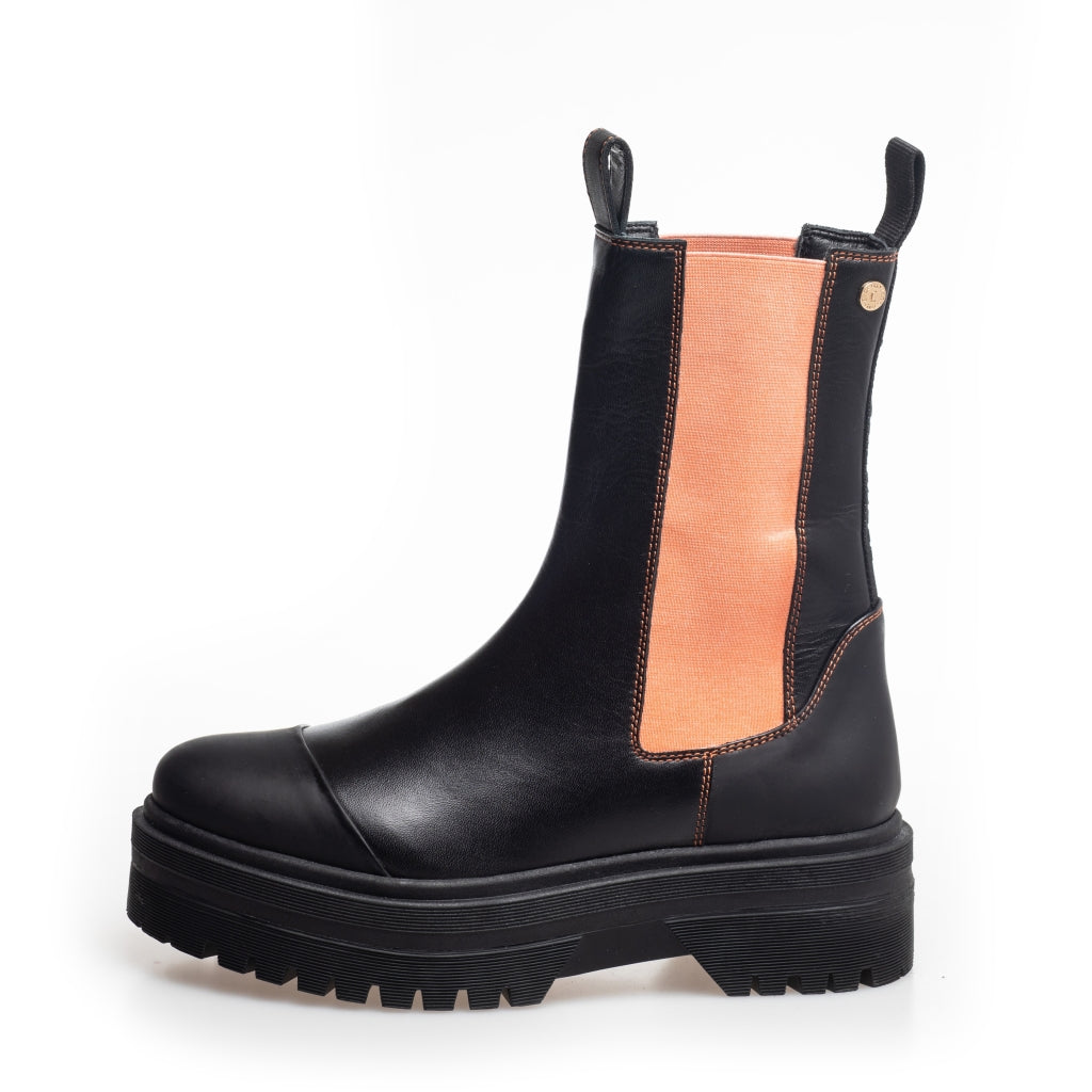 COPENHAGEN SHOES NEW GOING Stiefel 2203 BLACK/ORANGE
