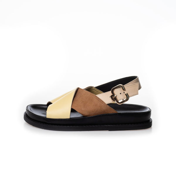 COPENHAGEN SHOES NEW STRONGER MULTI 23 Sandal 425 PALE BANANA/SAFARI