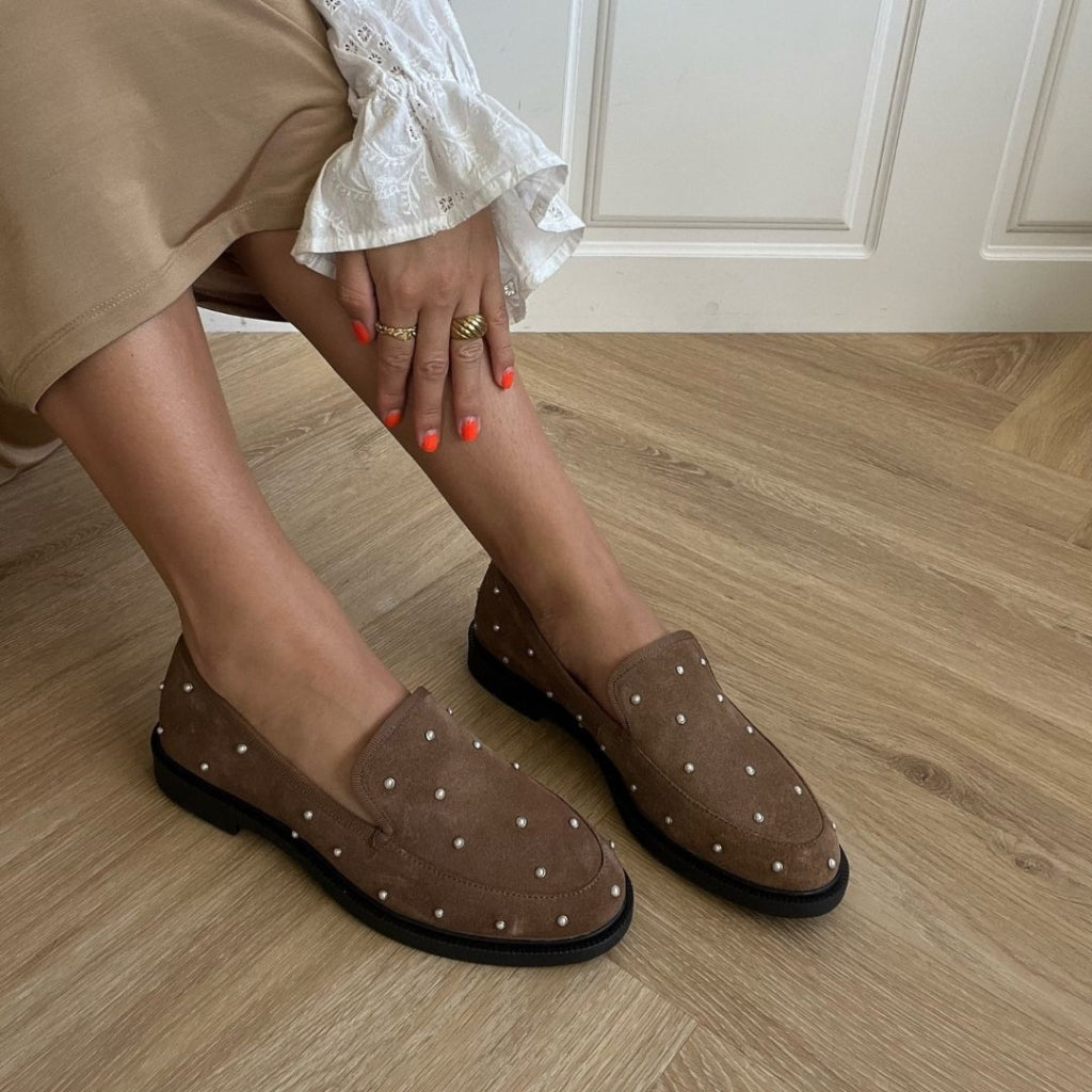 COPENHAGEN SHOES PEARL LOVERS SUEDE Loafer 0133 CAPPUCCINO