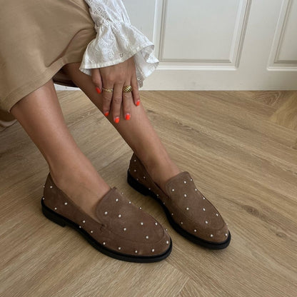 COPENHAGEN SHOES PEARL LOVERS SUEDE Loafer 0133 CAPPUCCINO