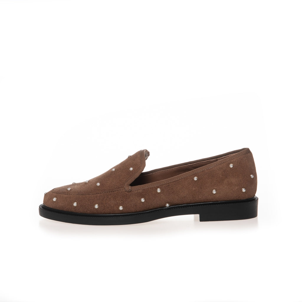 COPENHAGEN SHOES PEARL LOVERS SUEDE Loafer 0133 CAPPUCCINO