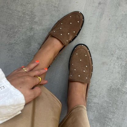 COPENHAGEN SHOES PEARL LOVERS SUEDE Loafer 0133 CAPPUCCINO