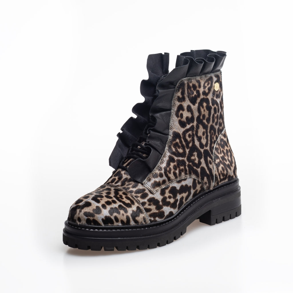 COPENHAGEN SHOES PRETTY 22 LEO - Copenhagenshoes by Josefine Valentin Stiefel 2208 GREY LEOPARD