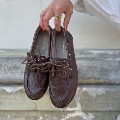 COPENHAGEN SHOES SAVANNAH LEAT Boat Shoe 0012 BROWN