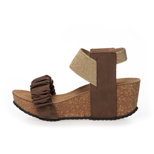 COPENHAGEN SHOES THE MOMENTS Keilsandalen 854 TAUPE MULTI