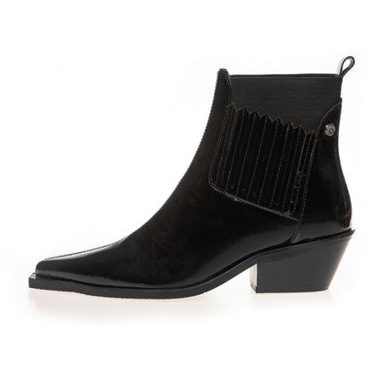 COPENHAGEN SHOES THE WALKING BOOT PATENT Stiefel 0011 BLACK PATENT