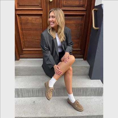 COPENHAGEN SHOES THE WALK SUEDE Boat Shoe 0301 BISCUIT