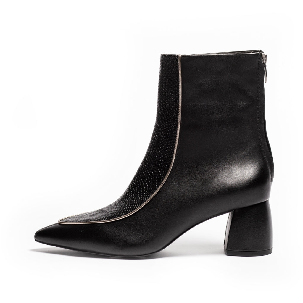 COPENHAGEN SHOES VIBES OF FASHION SNAKE / Copenhagenshoes by Josefine Valentin Stiefel 008 BLACK SNAKE (NO SIMILI)