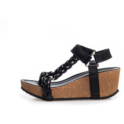 COPENHAGEN SHOES WOVEN LADY Keilsandalen 0001 BLACK