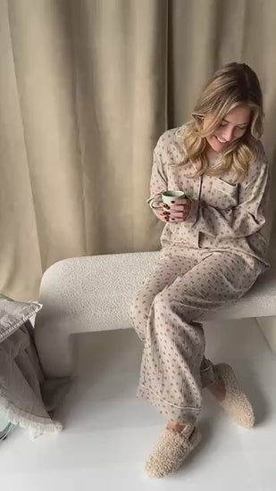 STORIES FROM THE ATELIER by COPENHAGENSHOES PAJAMAS PANTS 3 PANTS 03 GREEN YELLOW BIG FLOWER